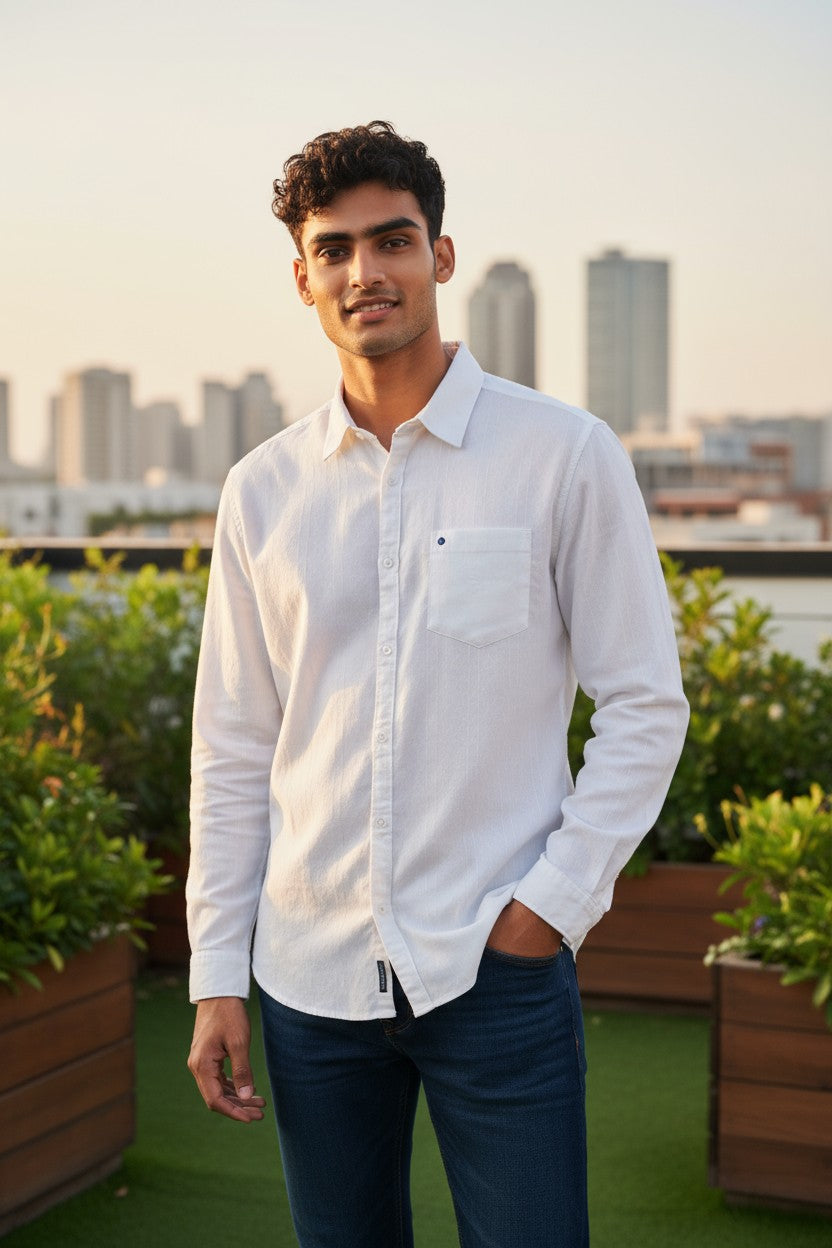 Carnot Textured Shirt White