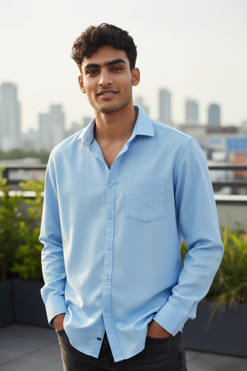 Tom Hatton Plain Shirt Cool Blue SA 5438