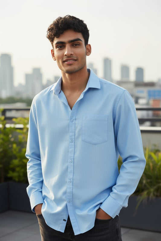 Tom Hatton Plain Shirt Cool Blue SA 5438