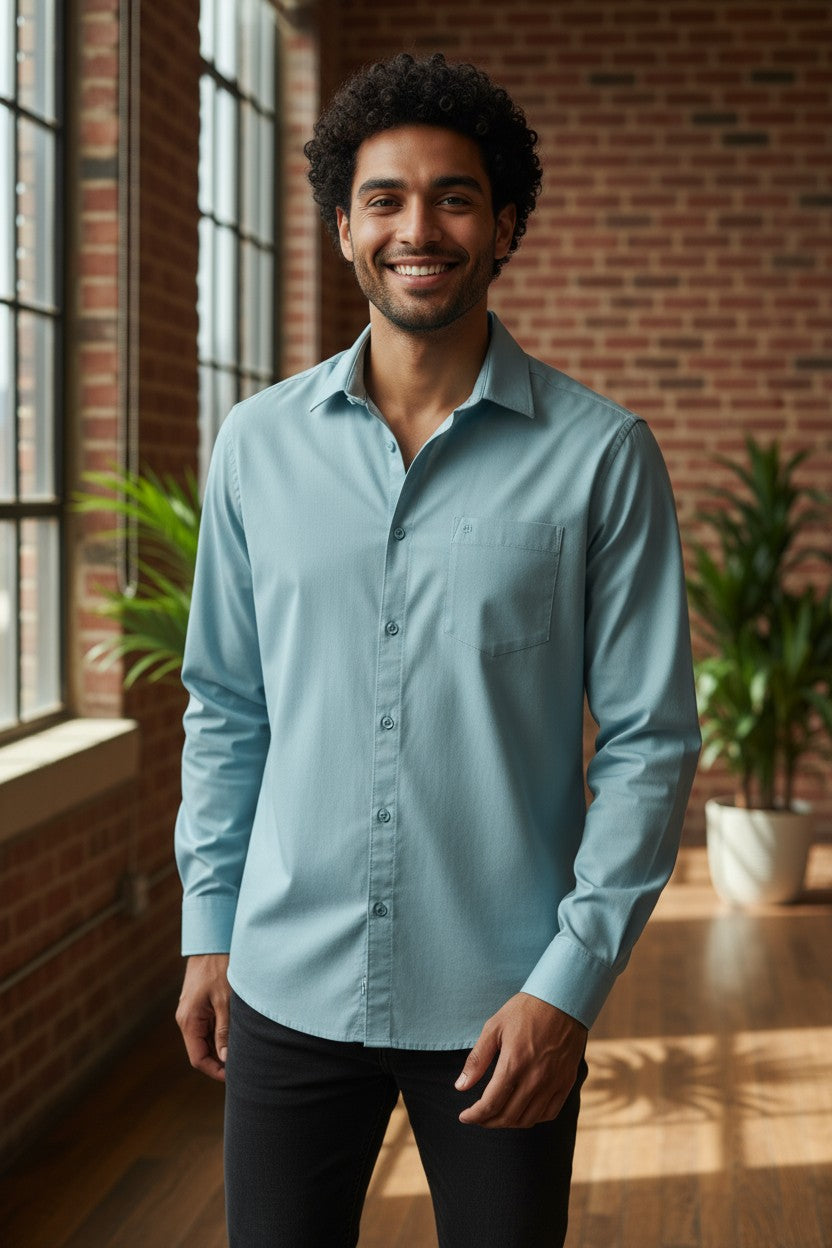 Tom Hatton Plain Shirt Green SA 5438