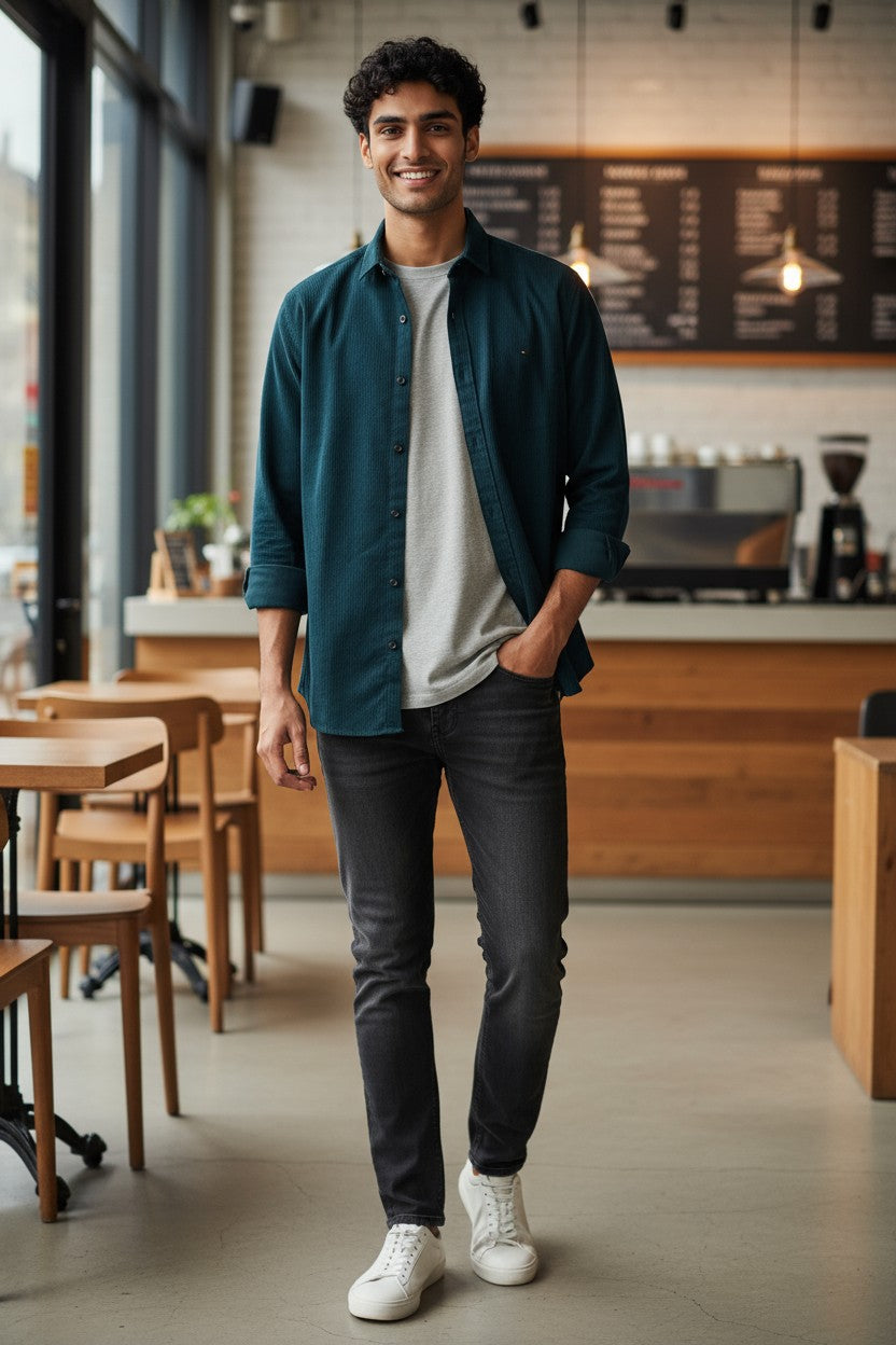 The Lab Partywear Shirt Midnight Green