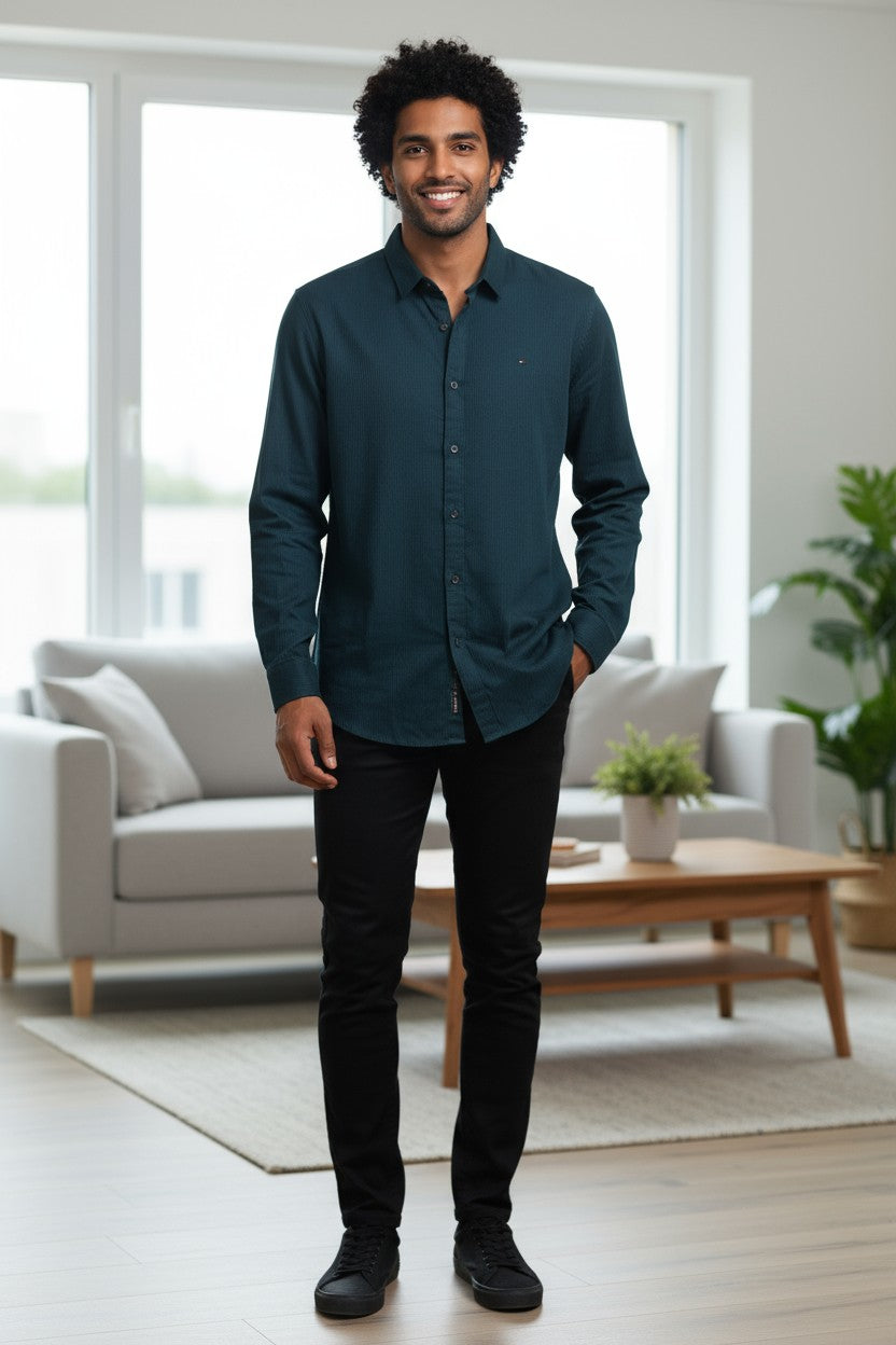 The Lab Partywear Shirt Midnight Green