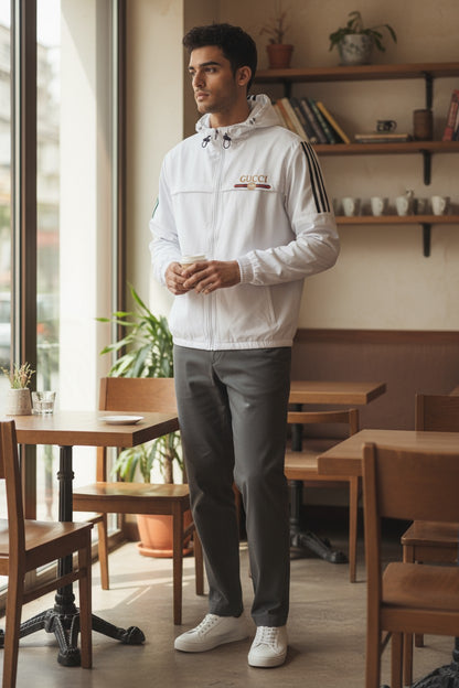 Gucci White Hooded Windcheater for Men