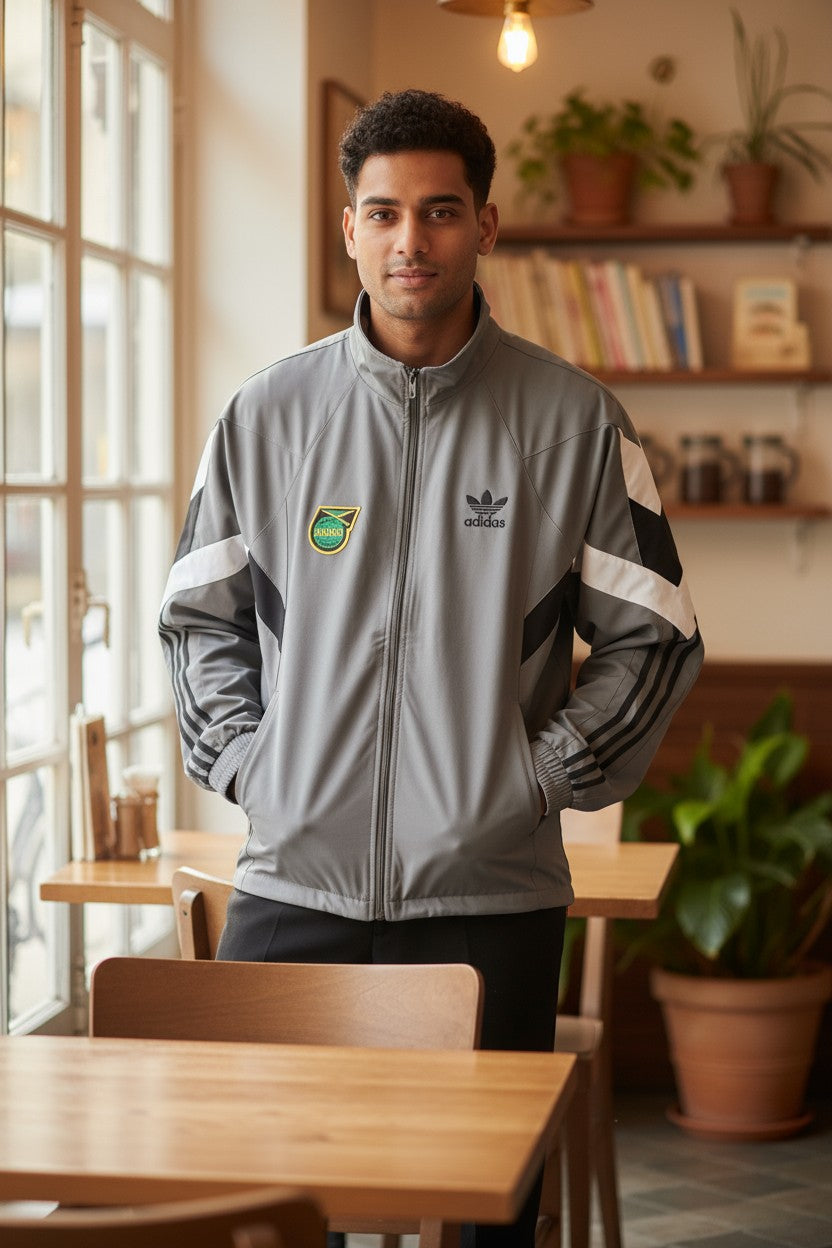 Adidas Jamaica Grey Windcheater for Men