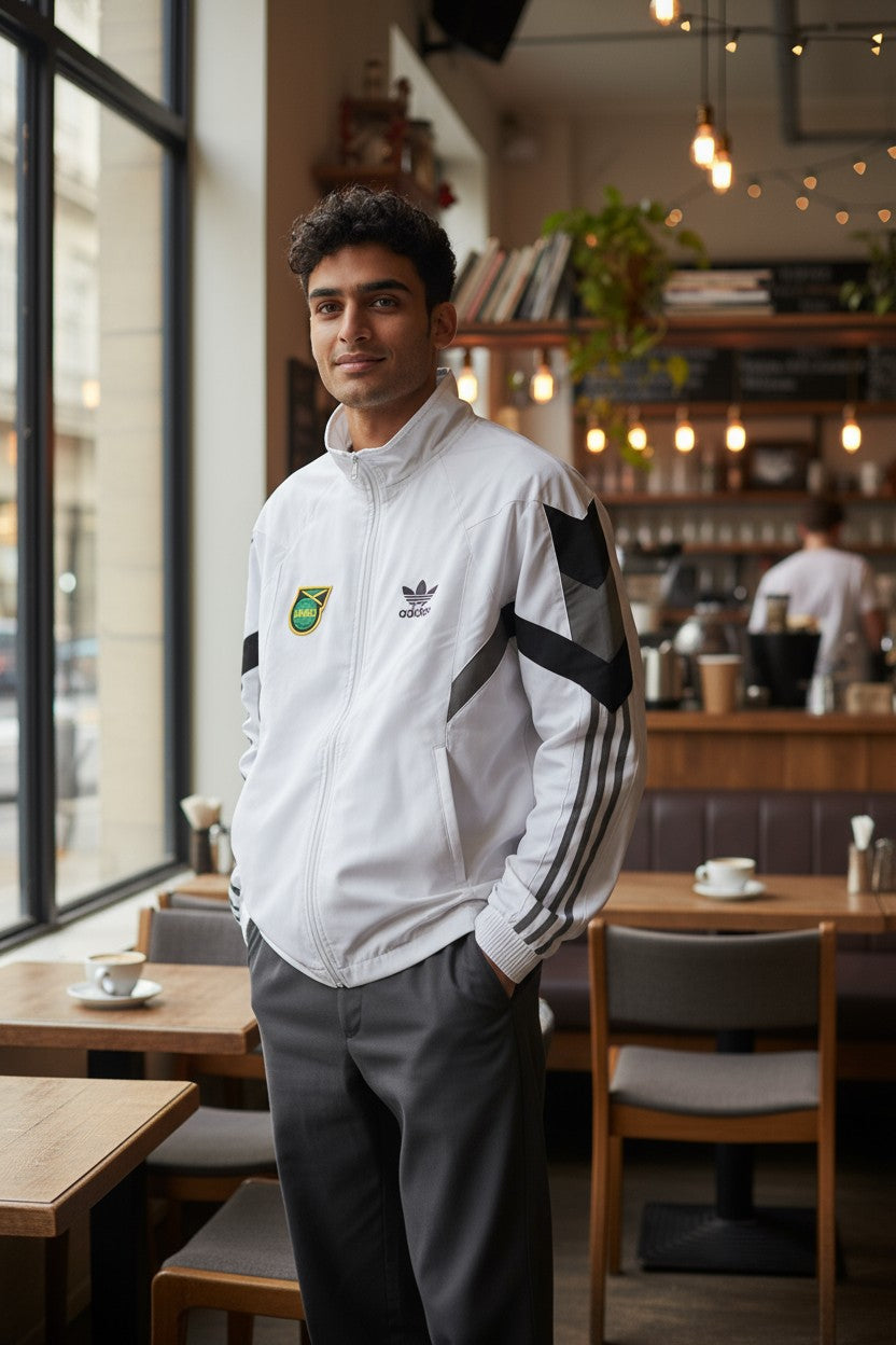 Adidas Jamaica White Windcheater for Men