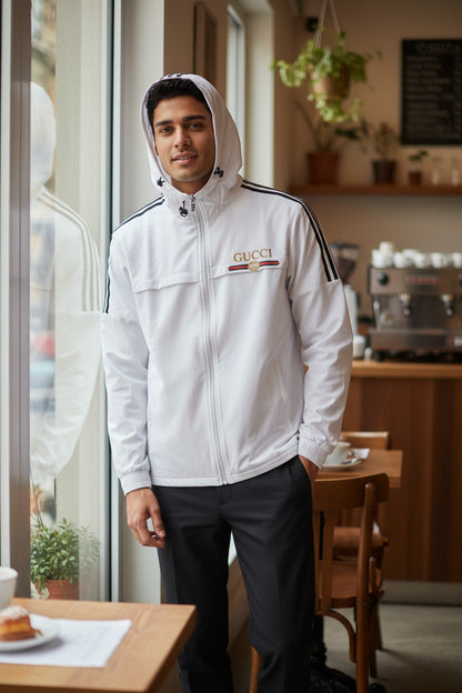 Gucci White Hooded Windcheater for Men