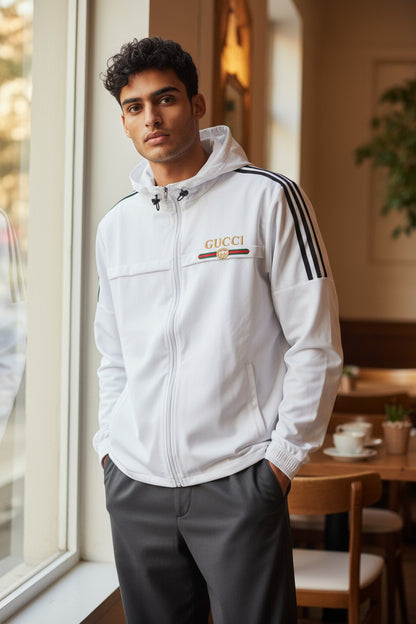 Gucci White Hooded Windcheater for Men