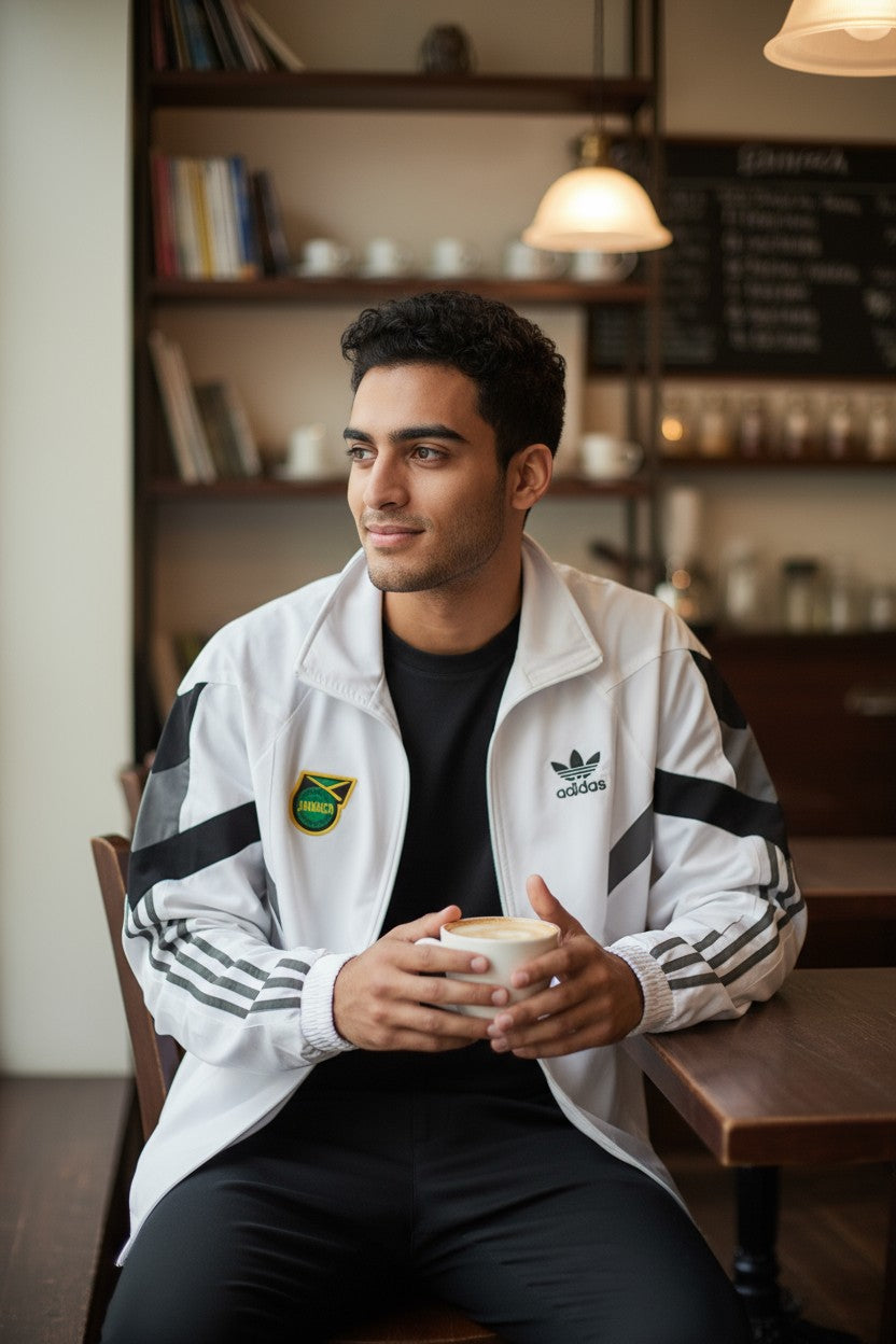 Adidas Jamaica White Windcheater for Men