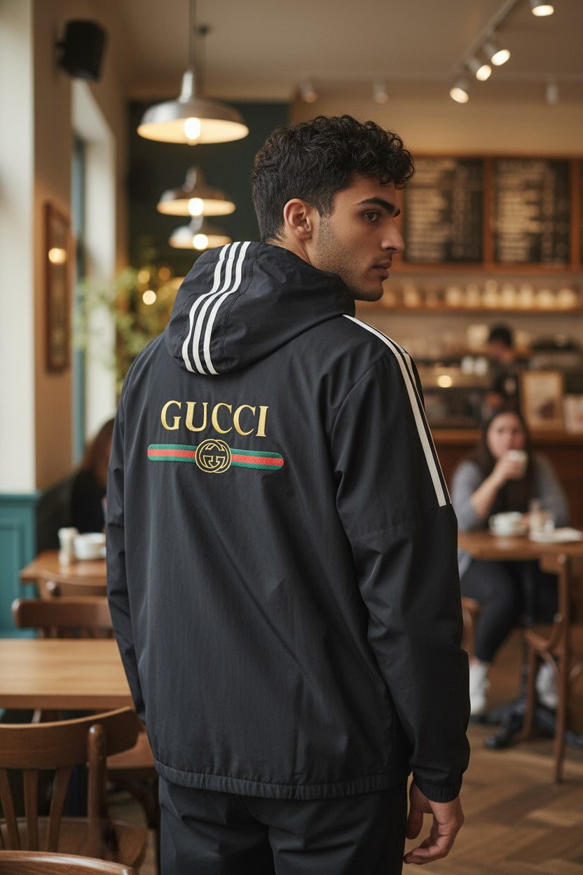 Gucci Black Hooded Windcheater for Men