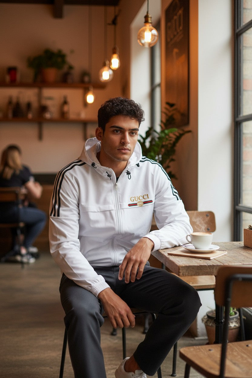 Gucci White Hooded Windcheater for Men