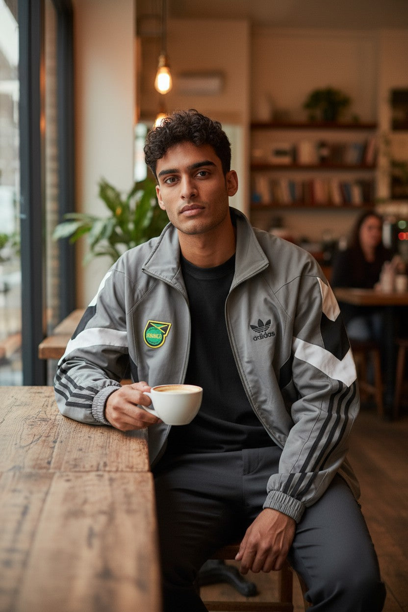 Adidas Jamaica Grey Windcheater for Men