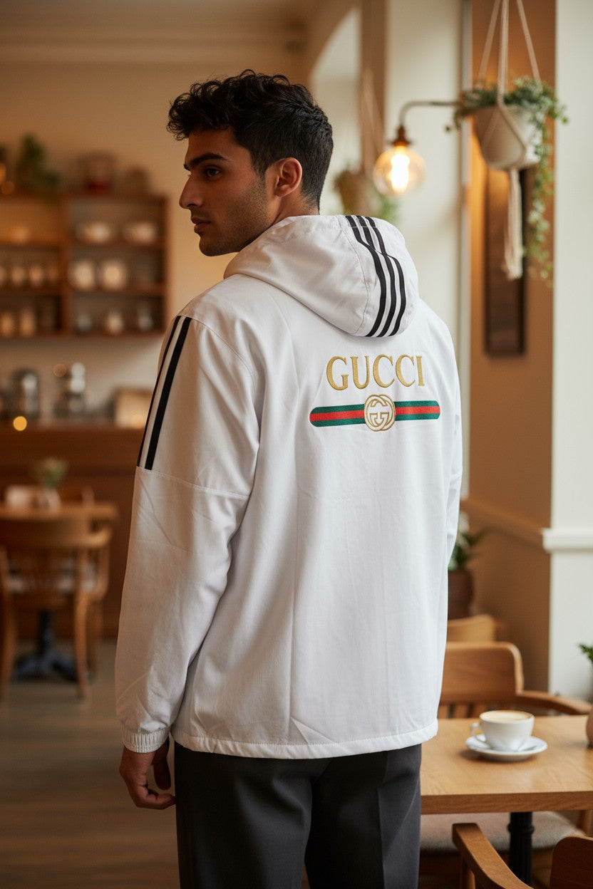 Gucci White Hooded Windcheater for Men