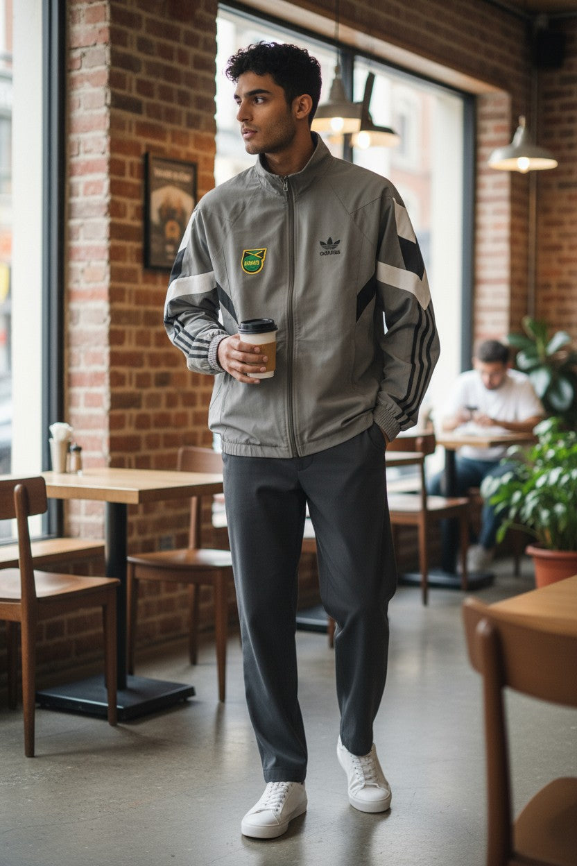 Adidas Jamaica Grey Windcheater for Men