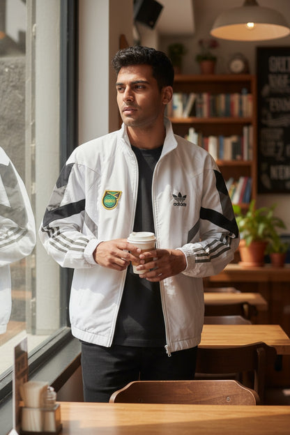 Adidas Jamaica White Windcheater for Men
