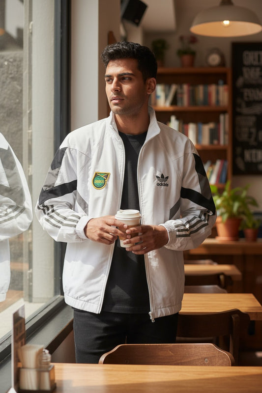 Adidas Jamaica White Windcheater for Men