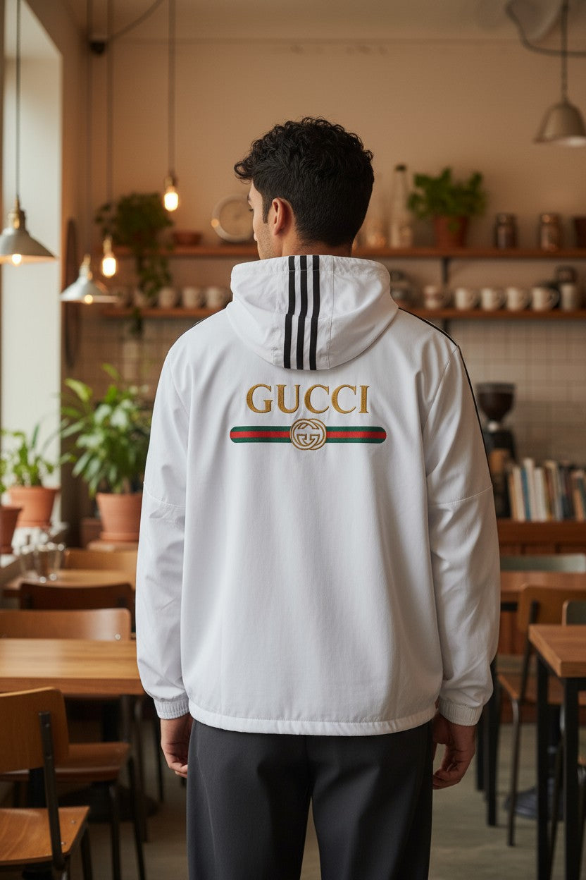 Gucci White Hooded Windcheater for Men